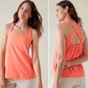 Athleta Arrival Camisole Orange Sleeveless Pullover Crisscross Women's M Tank
